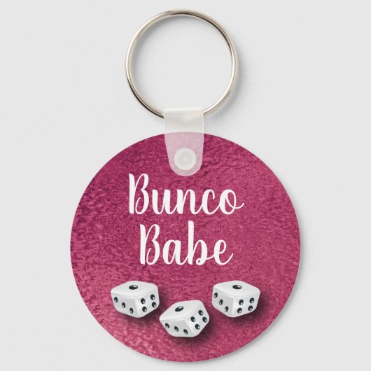 Chic Faux roze Folie Bunco Dice Sleutelhanger (Voorkant)