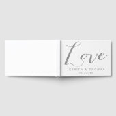 Chic Faux Silver Foil Love Custom WeddenLove Gastenboek (Volledig)