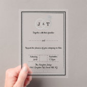 Chic Faux Silver Foil Monogram Weddenschappen Acryl Uitnodigingen (Insitu (Draagbaar))