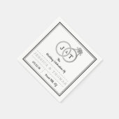 Chic Faux Silver Foil Monogram Weddenschappen Servet (Hoek)