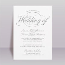 Chic Faux Silver Foil Script Weddenschap