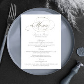 Chic Faux Silver Foil Wedding Menu Sjabloon