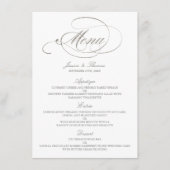 Chic Faux Silver Foil Wedding Menu Sjabloon (Voorkant)