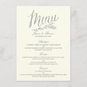 Chic Faux Silver Foil Wedding Menu Sjabloon - ivoo (Voorkant)