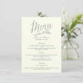 Chic Faux Silver Foil Wedding Menu Sjabloon - ivoo (Staand voorkant)