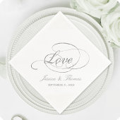 Chic Faux Silver Foil Wedding Reception Sjabloon Servet