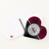 Chic faux Silver Glitter Burgundy Black monogram N Notitieboek (Binnen)
