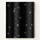 Chic faux Silver Glitter Burgundy Black monogram Notitieboek (Achterkant)