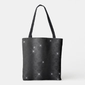 Chic faux Silver Glitter Burgundy Black monogram Tote Bag (Achterkant)