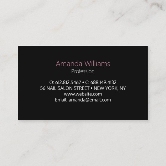 Chic faux Silver Glitter Burgundy Black monogram Visitekaartje (Achterkant)