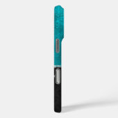 Chic faux Silver Glitter Turquoise Black monogram Case-Mate iPhone Case (Achterkant / Rechts)