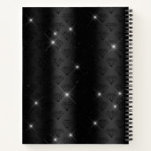 Chic faux Silver Glitter Turquoise Black monogram Notitieboek (Achterkant)
