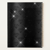 Chic faux Silver Glitter Turquoise Black monogram Planner (Achterkant)