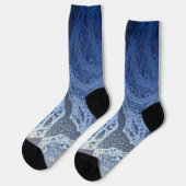 Chic Faux Silver Navy Blue Ornamental Sokken (Links)