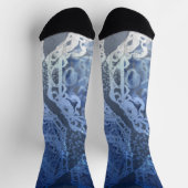 Chic Faux Silver Navy Blue Ornamental Sokken (Top)