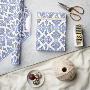 Chic Faux Silver Ornamental Pattern Cadeaupapier