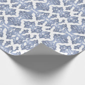 Chic Faux Silver Ornamental Pattern Cadeaupapier (Hoek)