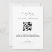 Chic Faux Vellum Effect Foto QR Code RSVP Weddensc Kaart (Achterkant)