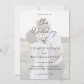 Chic Faux Vellum Effect Foto Weddenschap QR Code R Kaart (Voorkant)