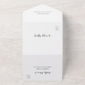 Chic Faux Vellum Effect Photo Weddenschap met RSVP All In One Uitnodiging (Buitenkant)