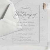 Chic Faux Zilveren Folie Script Wedding Acryl Uitnodigingen