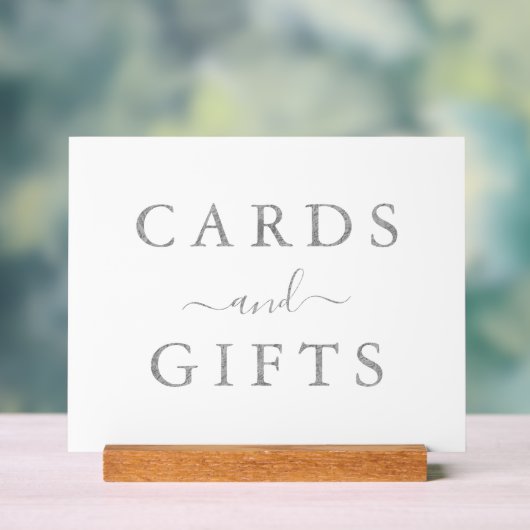 Chic Faux Zilveren Folie Trouwkaarten & Geschenken Acryl Bord (Neutraal)