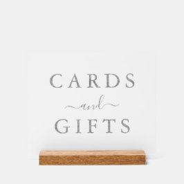 Chic Faux Zilveren Folie Trouwkaarten & Geschenken Acryl Bord