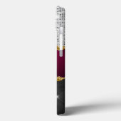 Chic faux zilverglitter Fuchsia zwart monogram Case-Mate iPhone Case (Achterkant / Links)