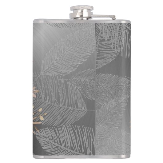 Chic Feathers Floral Wreath Wedding Heupfles (Achterkant)