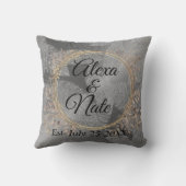 Chic Feathers Floral Wreath Wedding Kussen (Achterkant)