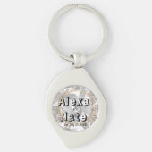 Chic Feathers Floral Wreath Wedding Sleutelhanger (Voorkant)