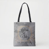 Chic Feathers Floral Wreath Wedding Tote Bag (Voorkant)