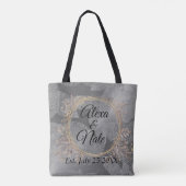 Chic Feathers Floral Wreath Wedding Tote Bag (Achterkant)