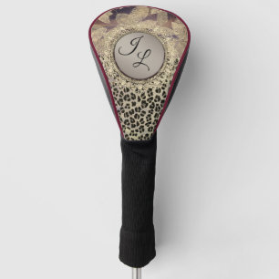 Chic Feathers met Leopard Print Monogram Golfheadcover