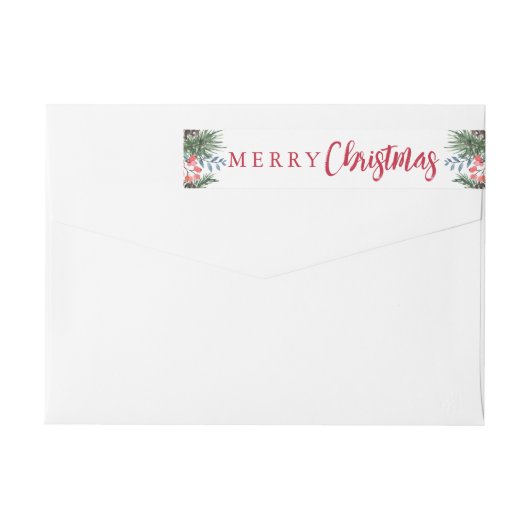 Chic Feestelijke Holly Berries Vrolijk Kerstfeest (Achterkant)