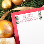 Chic Feestelijke Holly Berries Vrolijk Kerstfeest  Etiket<br><div class="desc">Chic Festive Holly Berries Merry Christmas Return adreslabel - Verstuur gepersonaliseerde kerstwensen met deze sierlijke en feestelijke Merry Christmas botanische maretak Holiday retour adreslabel met waterverf wintergroen in klassieke rode en groene vakantiekleuren en scripttypografie. Personaliseer door uw eigen naam en adres toe te voegen. Alle tekst is bewerkbaar.</div>
