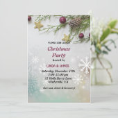 Chic Feestelijke Pine Berry Christmas Party Kaart (Staand voorkant)