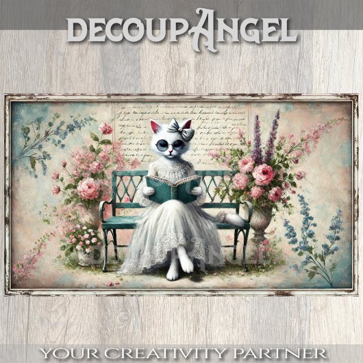 Chic Feline Decoupage Tissuepapier