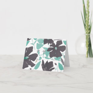 Chic Feminine Blauwgroen Grey Floral Pattern Kaart
