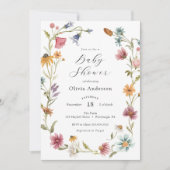 Chic Feminine Wilde Baby shower Invitation Kaart (Voorkant)