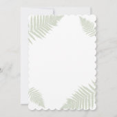 Chic Fern verlaat gouden folie bruiloft uitnodigin Kaart (Achterkant)