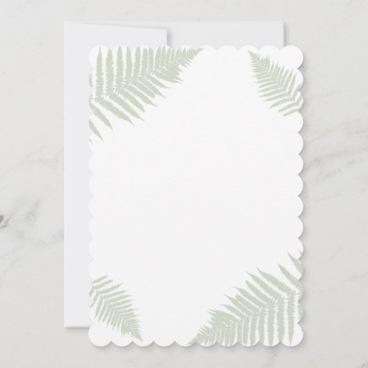 Chic Fern verlaat gouden folie bruiloft uitnodigin Kaart (Achterkant)