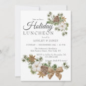 Chic Festive Cotton Pine Holiday Luncheon Kaart (Voorkant)