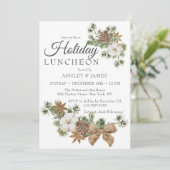 Chic Festive Cotton Pine Holiday Luncheon Kaart (Staand voorkant)