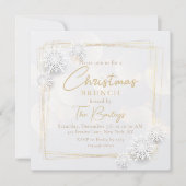 Chic Festive Holiday Snowflakes kerst Brunch Kaart (Voorkant)
