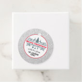 Chic & Festive Red Merry-kerstzilver Glitter Bedankjes Labels (In situ)