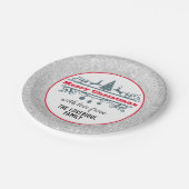 Chic & Festive Red Merry-kerstzilver Glitter Papieren Bordje (Gekanteld)