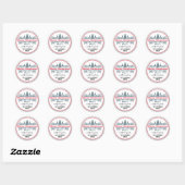 Chic & Festive Rode Prettig Kerstfeest Zilver Glit Ronde Sticker (Vel)