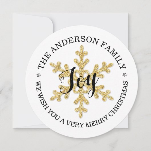 Chic Festive Snowflake Feestdagenkaart (Voorkant)