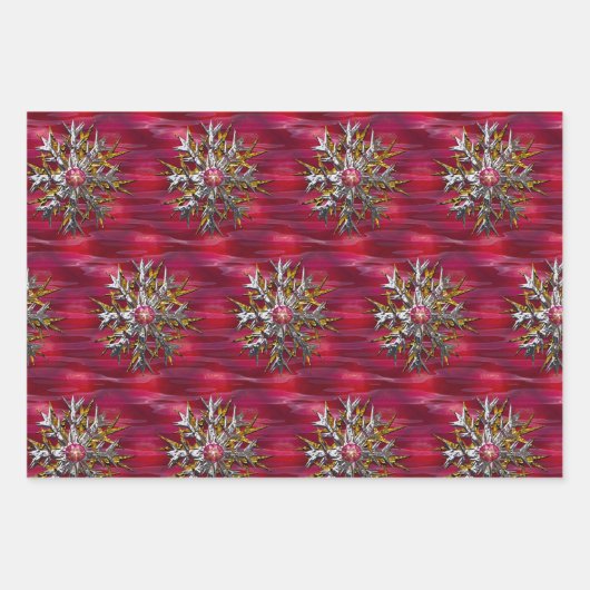 Chic Festive Snowflake Over Parijs Inpakpapier Vel (Voorkant 3)
